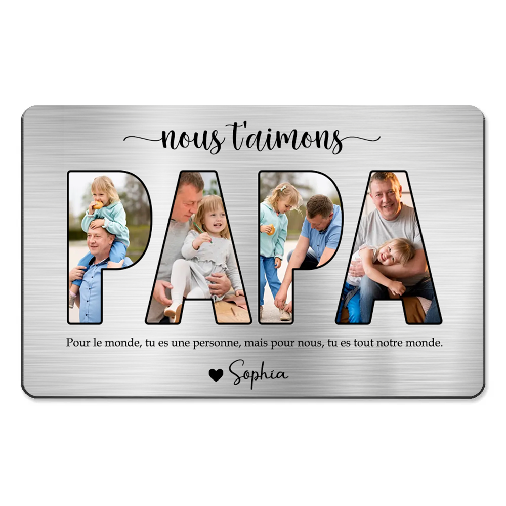 PAPA Wallet Card - Carte portefeuille personnalisée avec photos