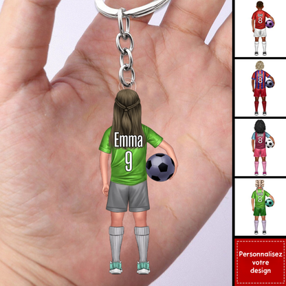 Enfant footballeur – Porte-clés personnalisé pour fils et fille