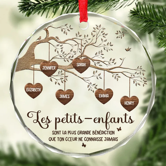 Pendentif de Noël personnalisé Arbre généalogique avec noms pour la famille