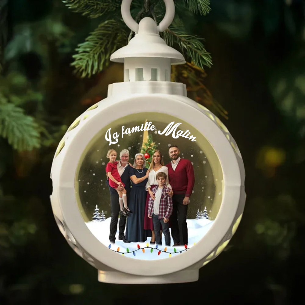 Ornements de lanterne photophore avec photo - Cadeau de Noël pour la famille