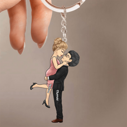 Porte-clés en acrylique personnalisé pour couple