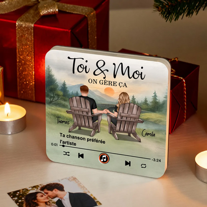 Aimants musicaux « Lever du soleil » avec couple et texte
