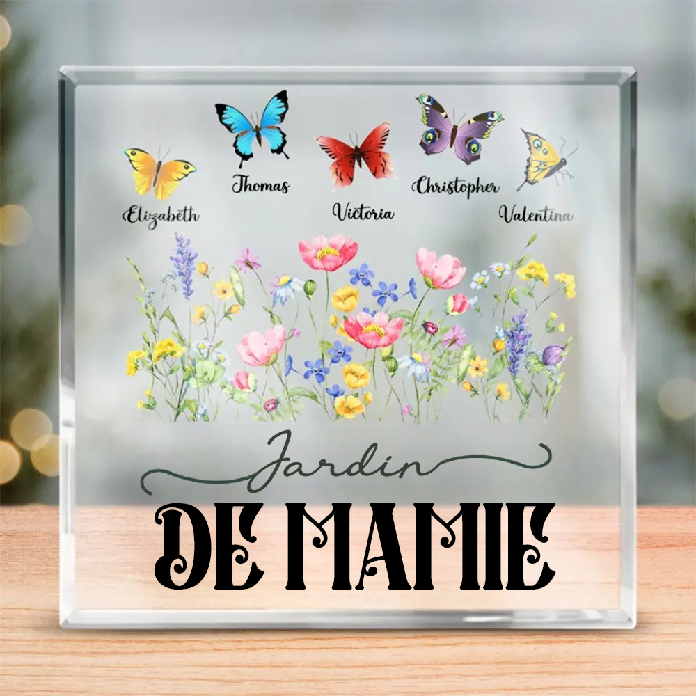 Plaque en acrylique avec papillons - Cadeau pour Mamie et Maman