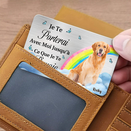 Carte portefeuille photo avec arc-en-ciel Cadeau de condoléances pour animal de compagnie