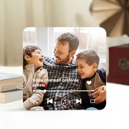 Aimants acryliques musicaux avec photo et chanson Cadeau pour la famille