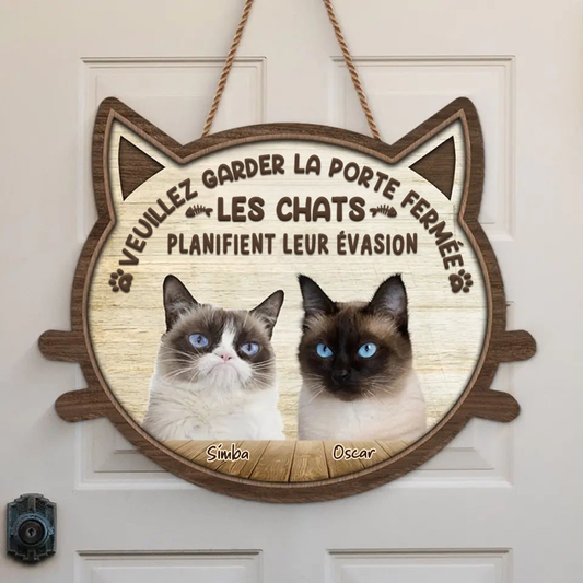 Panneau en bois personnalisé avec motif de chat – panneau photo en bois