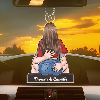 Pendentif personnalisé en acrylique, cadeau pour couple