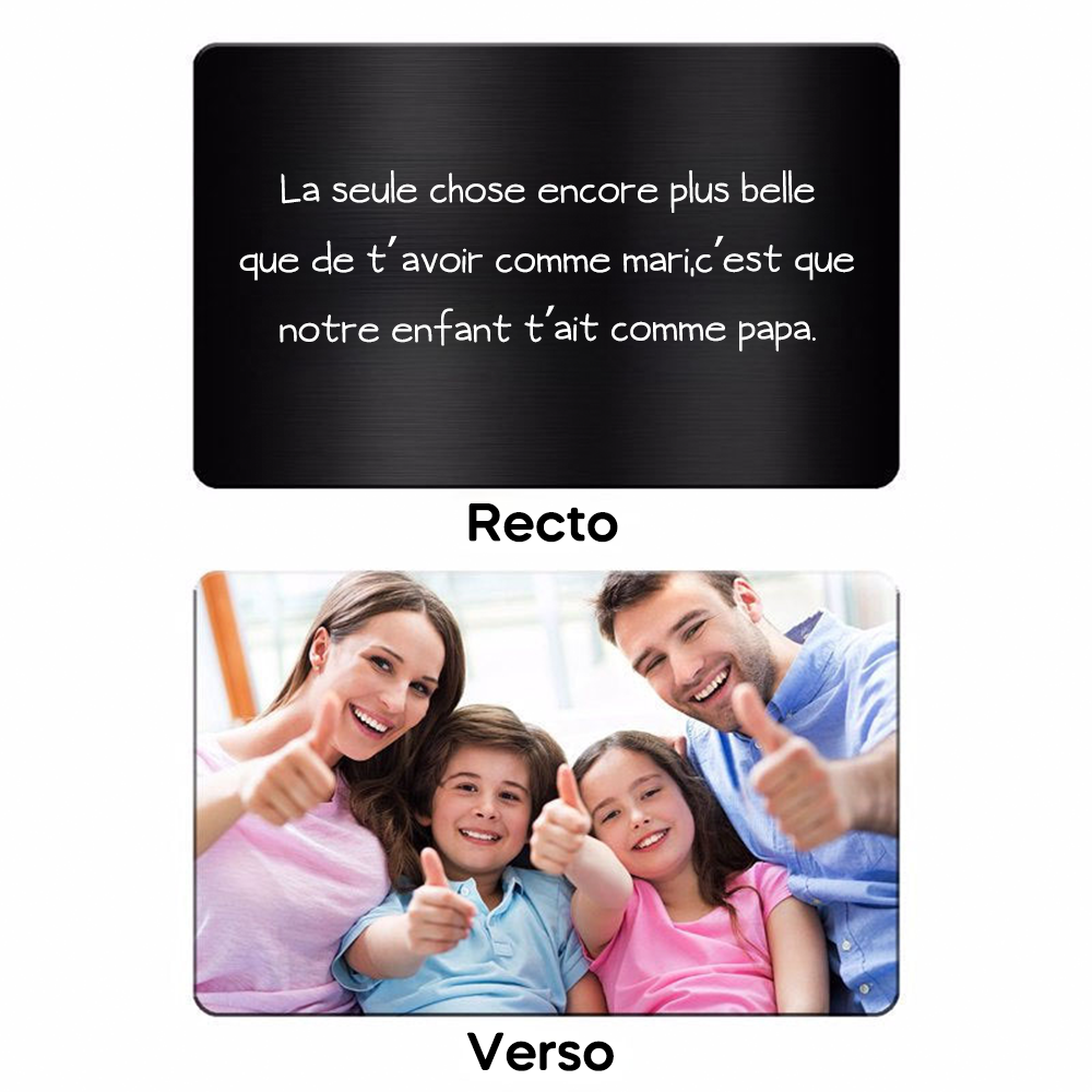 Carte portefeuille avec photo et texte Cadeau pour votre partenaire et votre papa