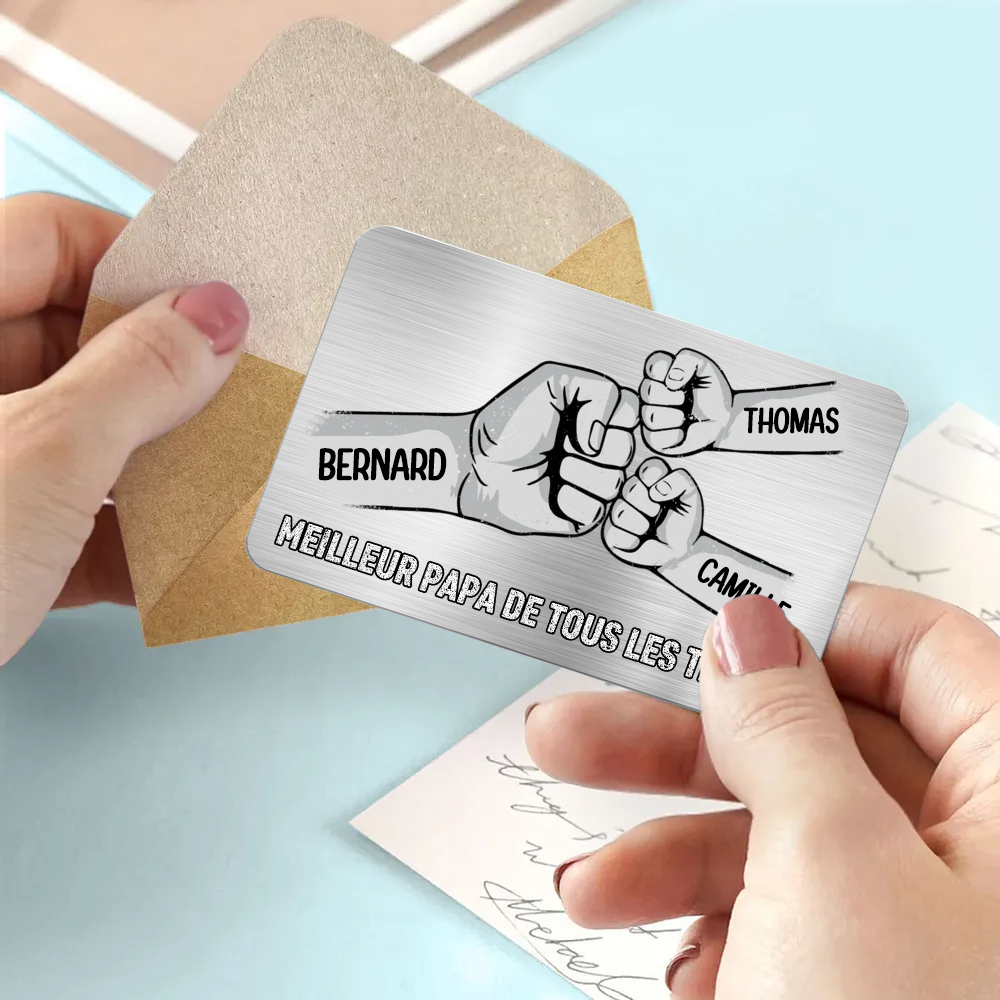 Carte portefeuille personnalisée avec empreinte de main Wallet Card pour papa