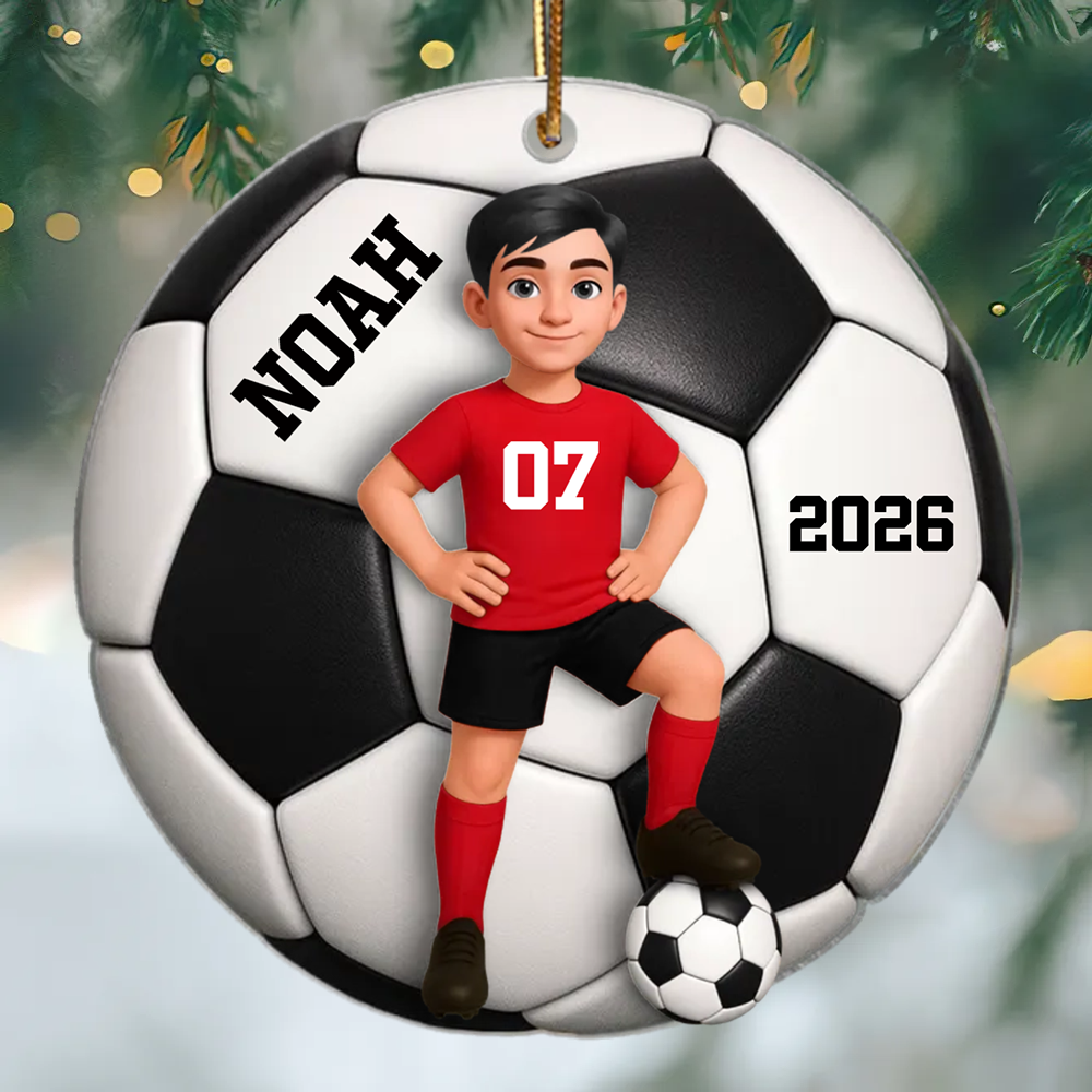 Ballon de football / basketball et maillot – Pendentif en acrylique personnalisé avec prénom et couleur