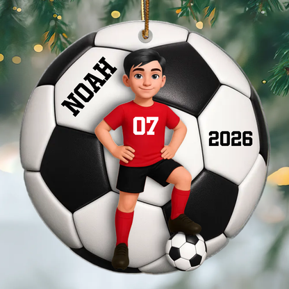 Ballon de football / basketball et maillot – Pendentif en acrylique personnalisé avec prénom et couleur