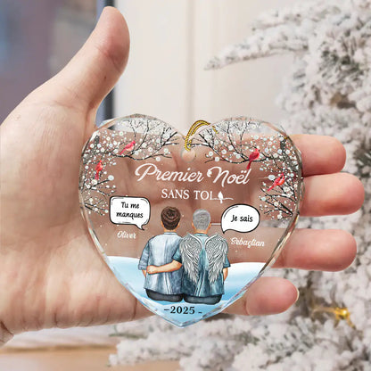 Premier Noël sans toi - Décoration personnalisée en verre pour Noël Cadeau de deuil