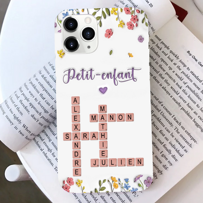 Mots croisés avec prénoms – Coque de téléphone personnalisée pour iPhone et Samsung