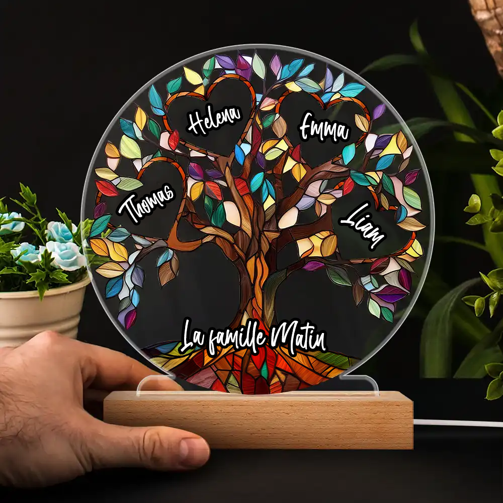 Arbre généalogique – Veilleuse LED personnalisée pour la famille