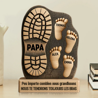 Je Suis Tes Pas – Plaque En Acrylique Personnalisée Pour Famille, Forme Sur Mesure, Cadeau Pour Papa, Papi