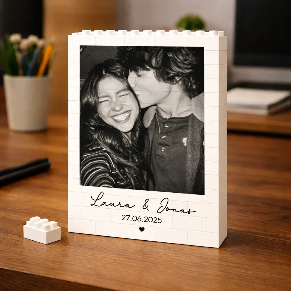 Puzzle personnalisé en briques avec photo pour couple