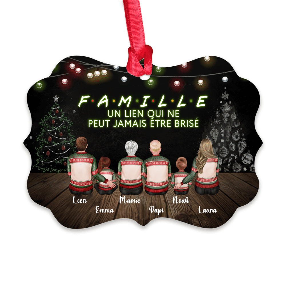 Orement en acrylique personnalisé avec famille Décoration de Noël pour sapin avec 2 à 9 personnes