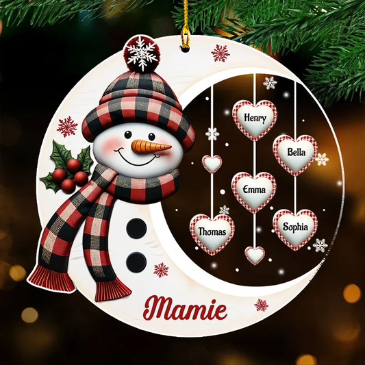 Pendentif Bonhomme de neige personnalisé pour Grand-mère