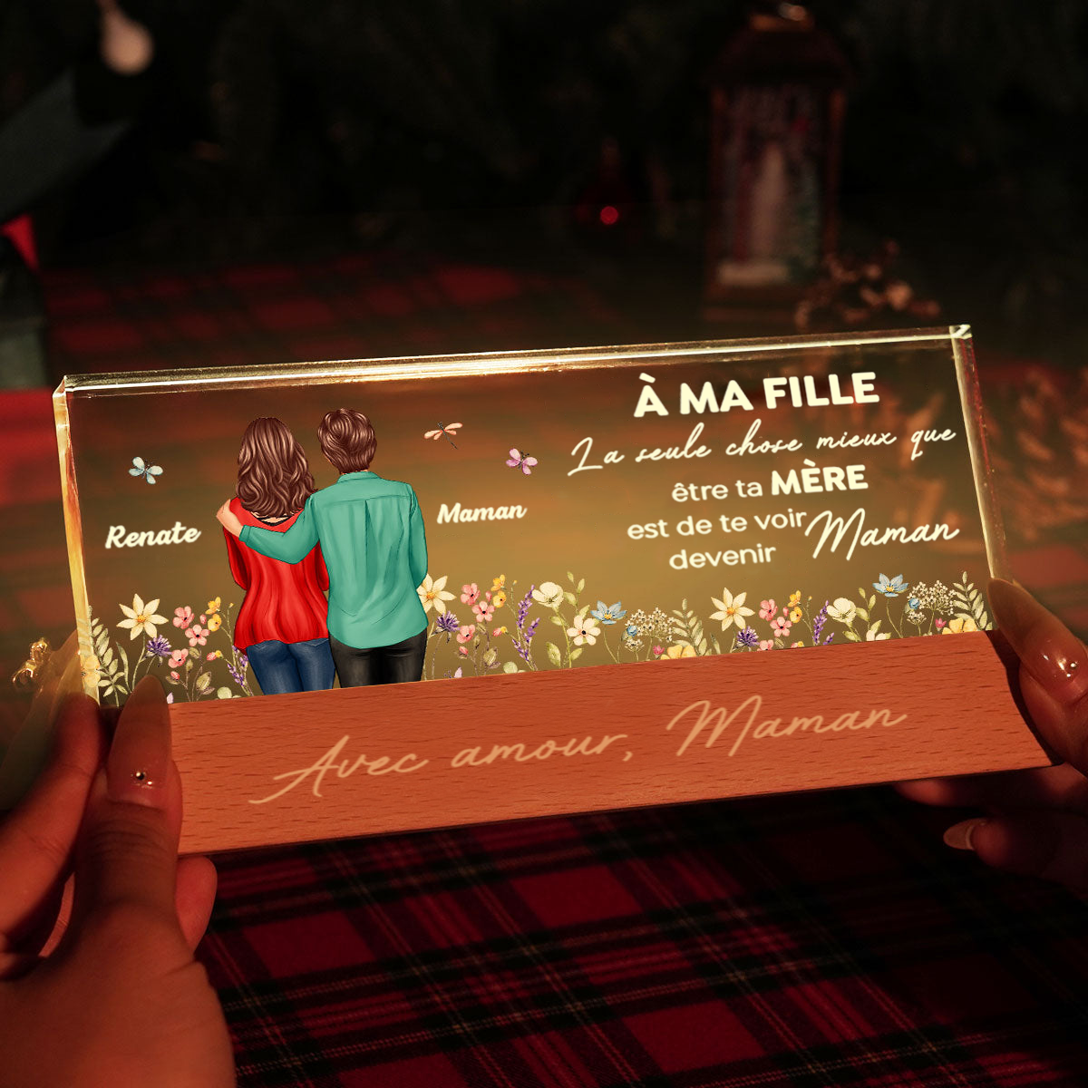 Lampe de nuit personnalisée pour la fille pour la fête des mères