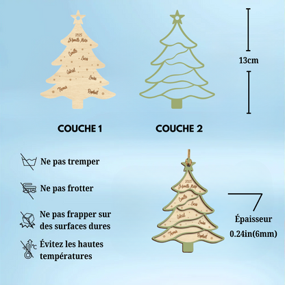 Orement pour sapin de Noël avec sapin et nom Pendentif de Noël personnalisé