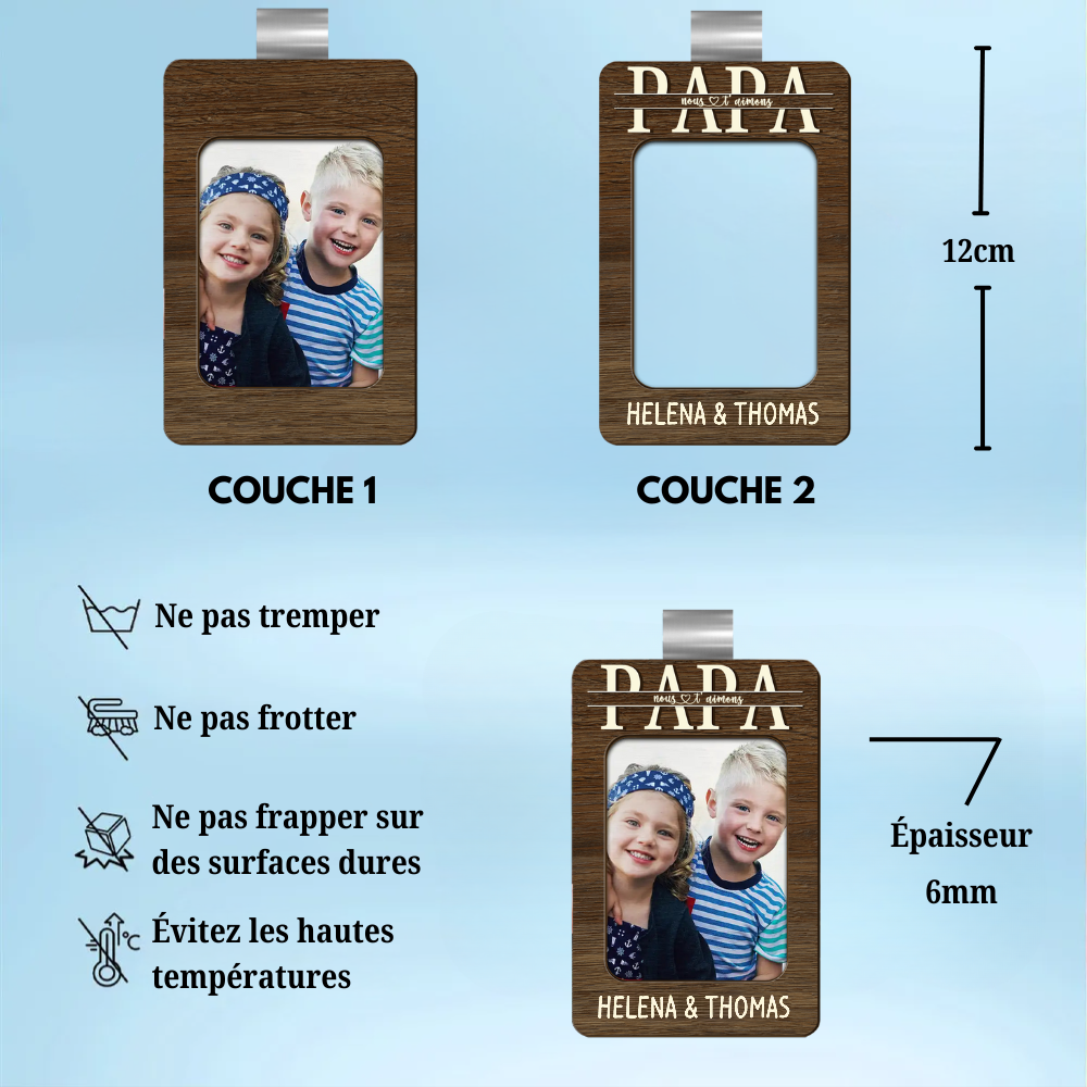 Panneau en bois personnalisé "Papa et enfant" pour père