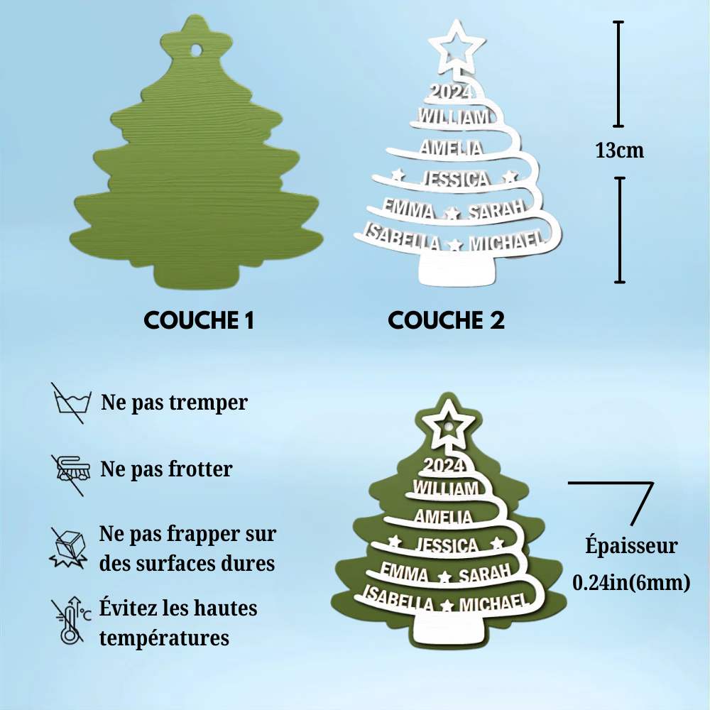 Arbre de Noël Pendentif de Noël avec nom Ornements personnalisés