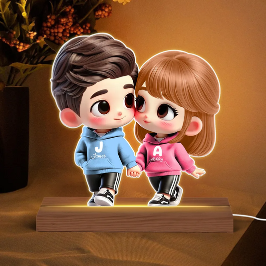 Veilleuse personnalisée avec couple, cadeau pour couple LGBT