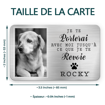 Carte portefeuille personnalisée avec photo Cadeau de condoléances pour animal de compagnie
