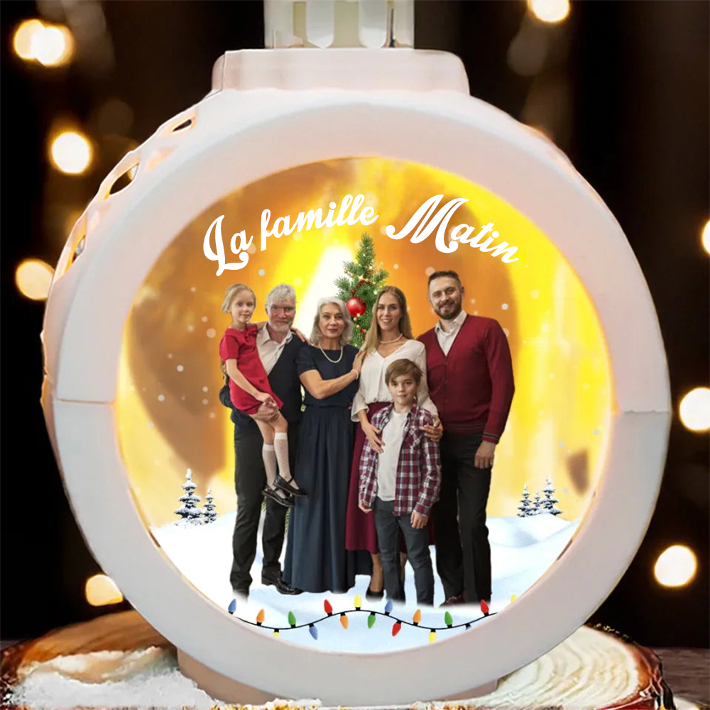 Ornements de lanterne photophore avec photo - Cadeau de Noël pour la famille