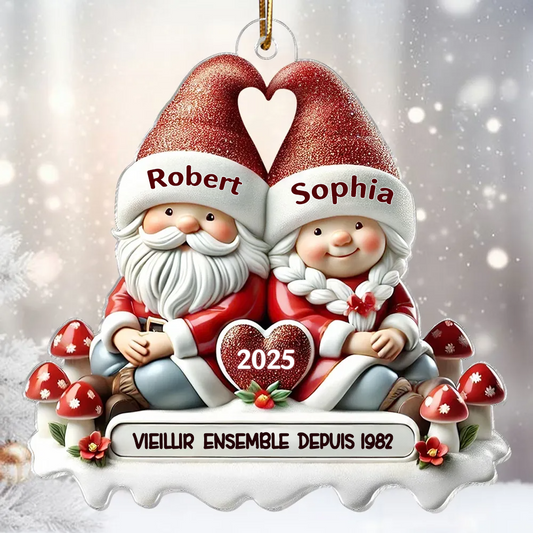 Ornement plat– « Couple de lutins »