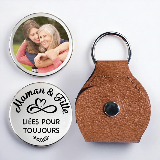 Mère et fille – Mini-câlin de poche avec photo