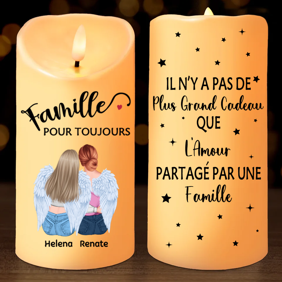 Bougie LED personnalisée pour la famille et les meilleurs amis