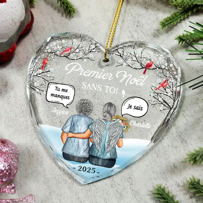 Premier Noël sans toi - Décoration personnalisée en verre pour Noël Cadeau de deuil