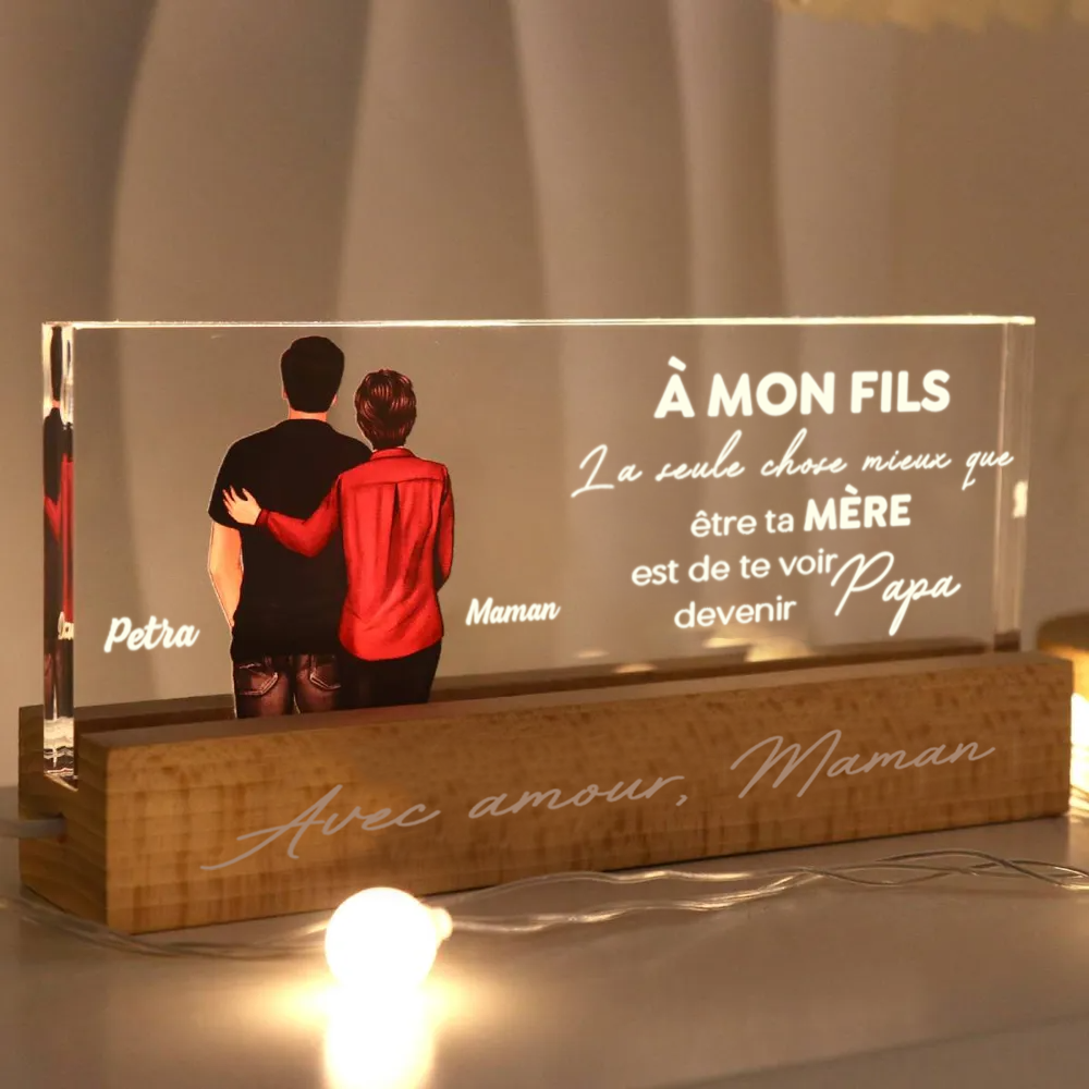 Lampe de nuit personnalisée pour le fils pour la fête des pères