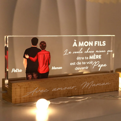 Lampe de nuit personnalisée pour le fils pour la fête des pères