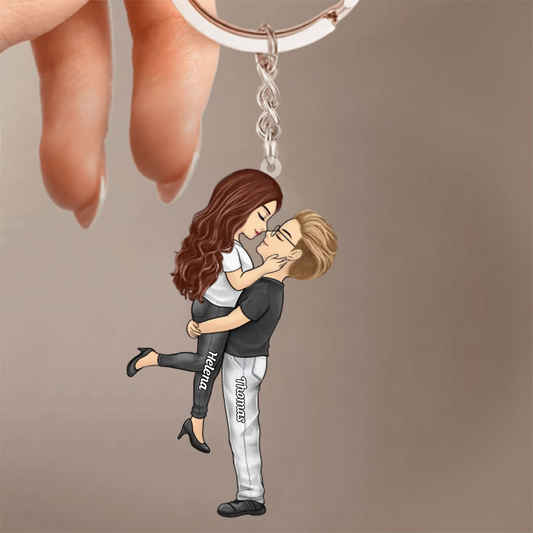 Porte-clés en acrylique personnalisé pour couple