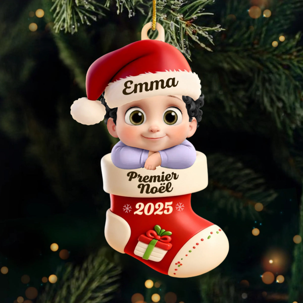 Premier Noël 2025 - Pendentif en acrylique Orement de Noël avec bébé