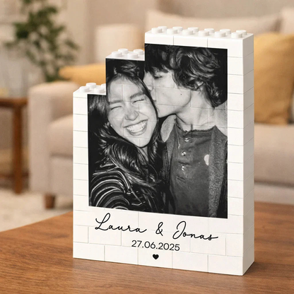 Puzzle personnalisé en briques avec photo pour couple