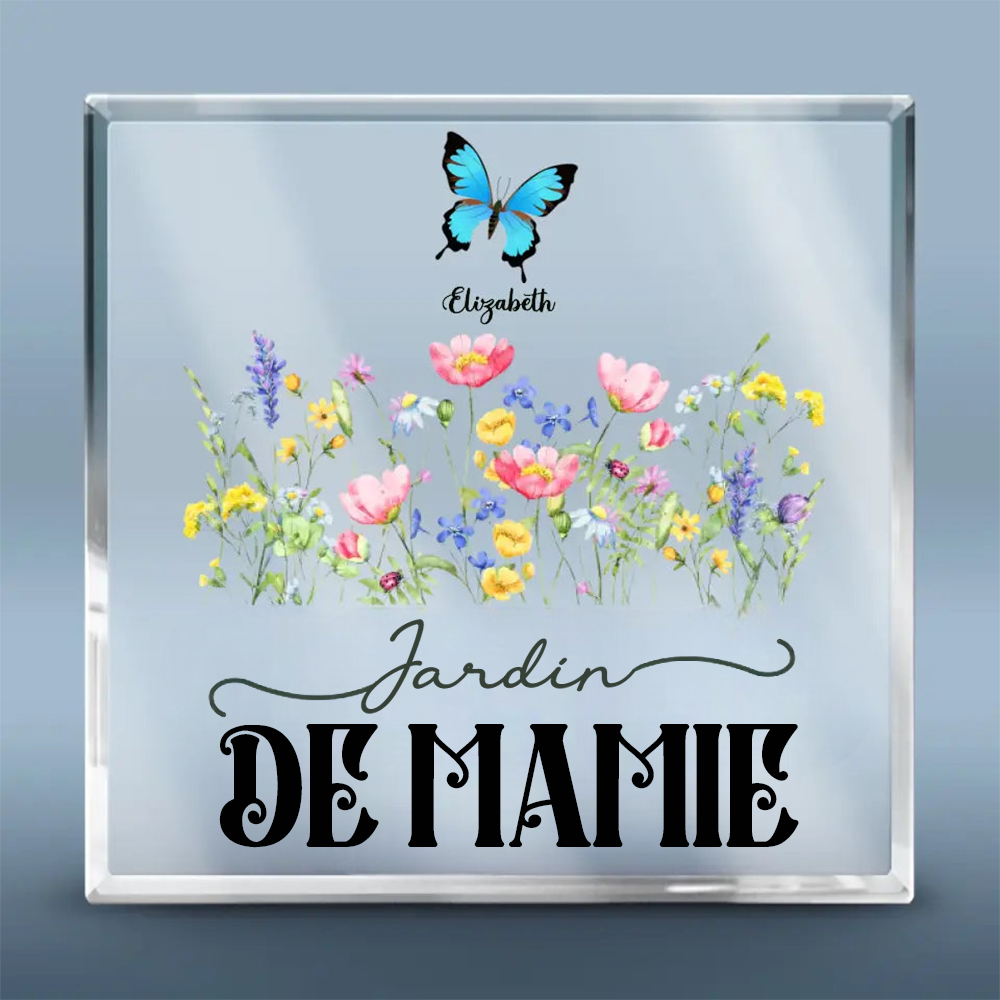 Plaque en acrylique avec papillons - Cadeau pour Mamie et Maman