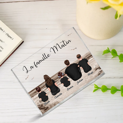 Bloc acrylique avec 2 à 10 personnes, texte et noms personnalisés Cadeau pour la famille