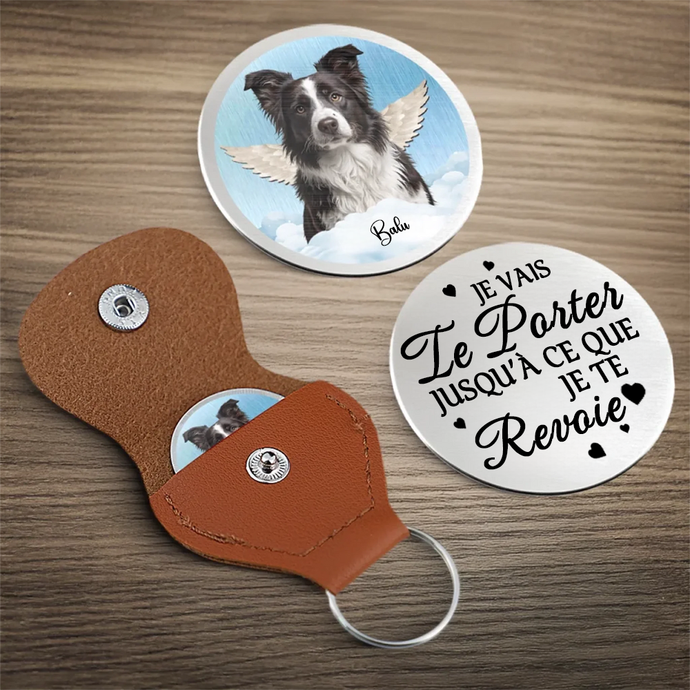 Câlin de poche avec photo et ailes d’ange – Cadeau de deuil