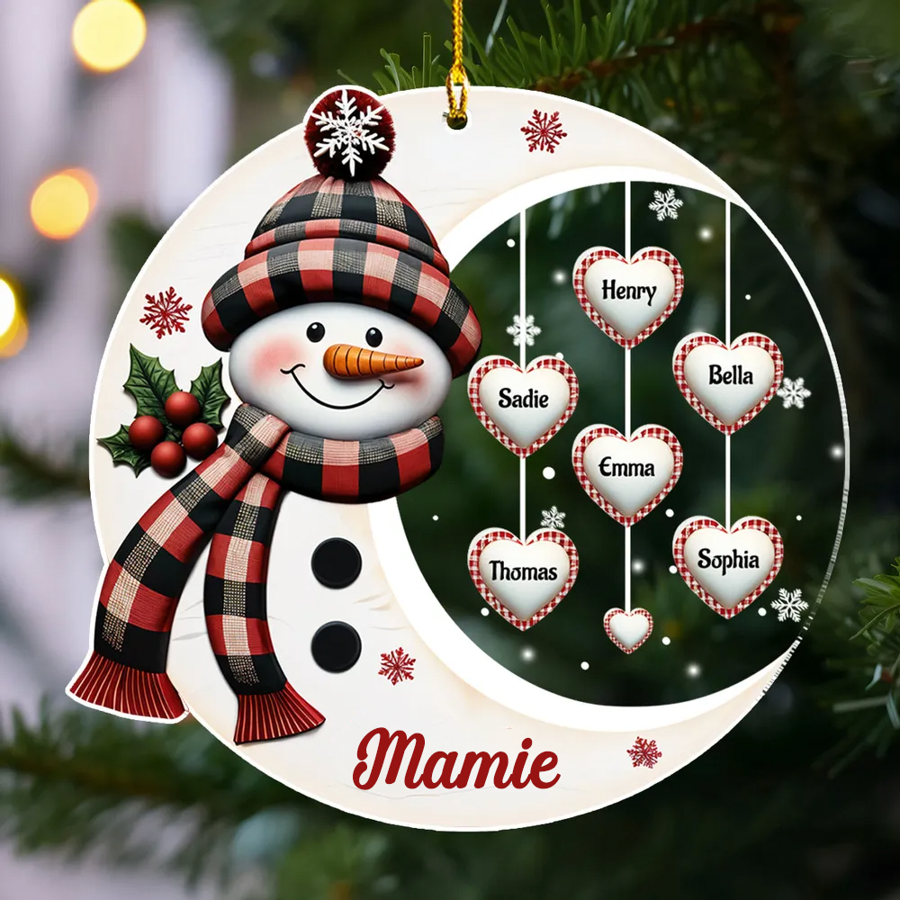 Pendentif Bonhomme de neige personnalisé pour Grand-mère