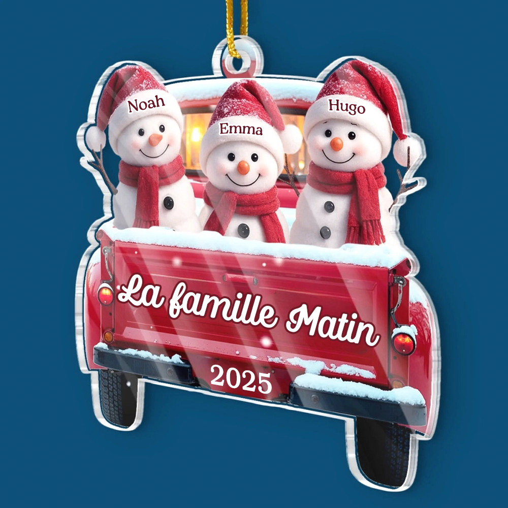 Orement acrylique Décoration de Noël personnalisée avec des bonhommes de neige pour famille