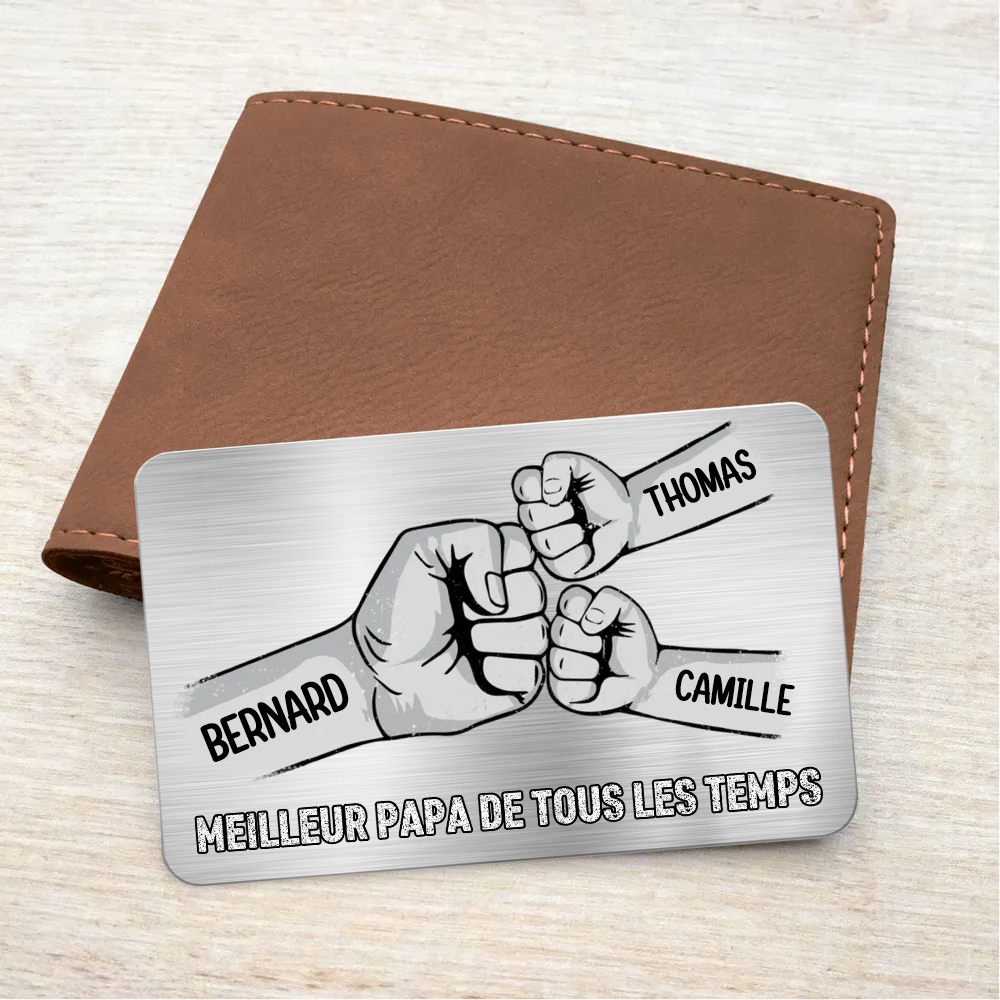 Carte portefeuille personnalisée avec empreinte de main Wallet Card pour papa