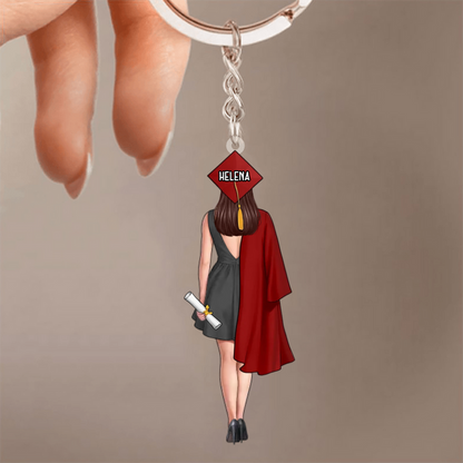 Porte-clés personnalisé en acrylique pour remise de diplôme – Fille et garçon