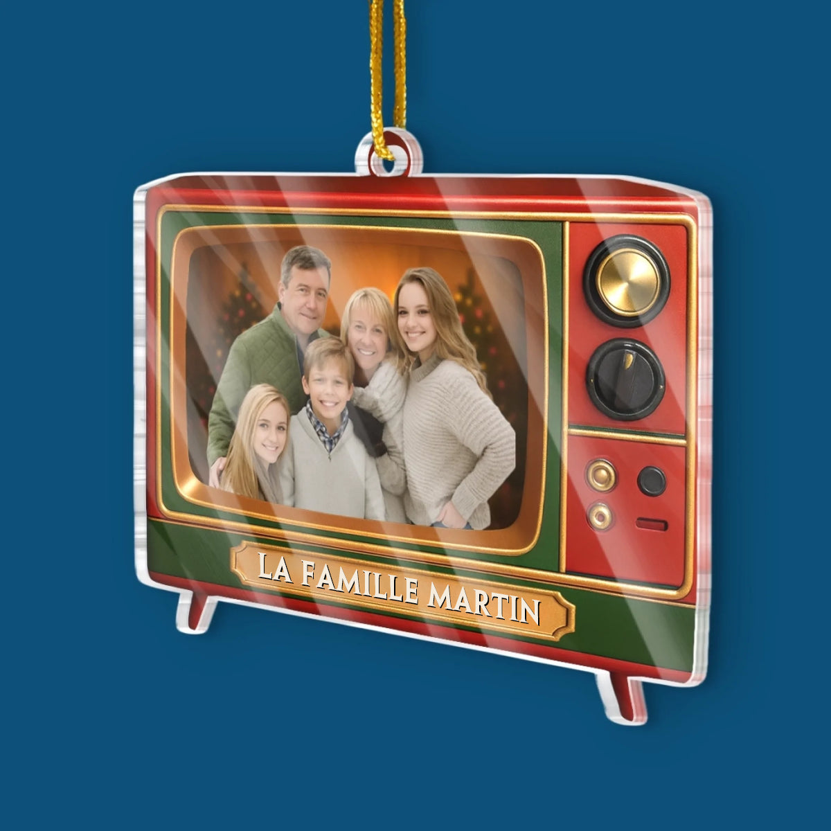 Orement photo en acrylique Décoration de Noël personnalisée avec télévision