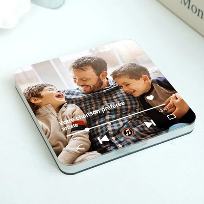 Aimants acryliques musicaux avec photo et chanson Cadeau pour la famille