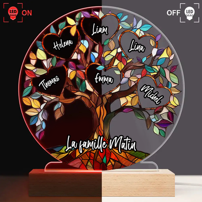 Arbre généalogique – Veilleuse LED personnalisée pour la famille