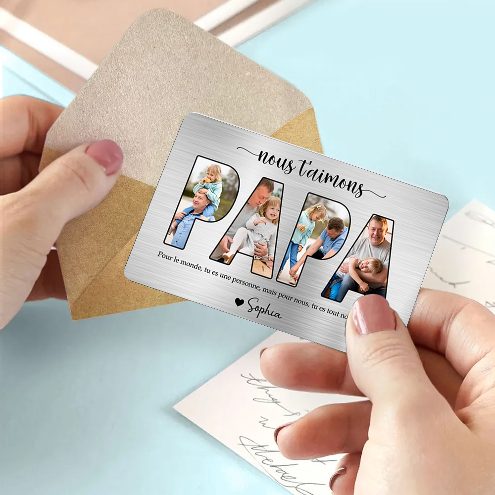 PAPA Wallet Card - Carte portefeuille personnalisée avec photos