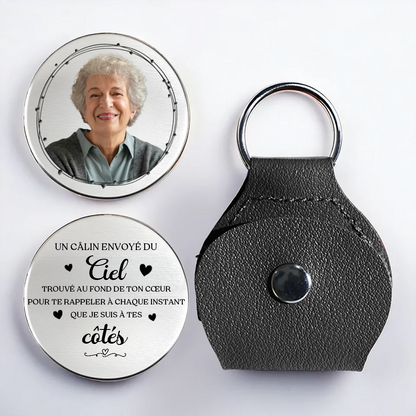 Câlin de poche avec photo – Cadeau de deuil personnalisé